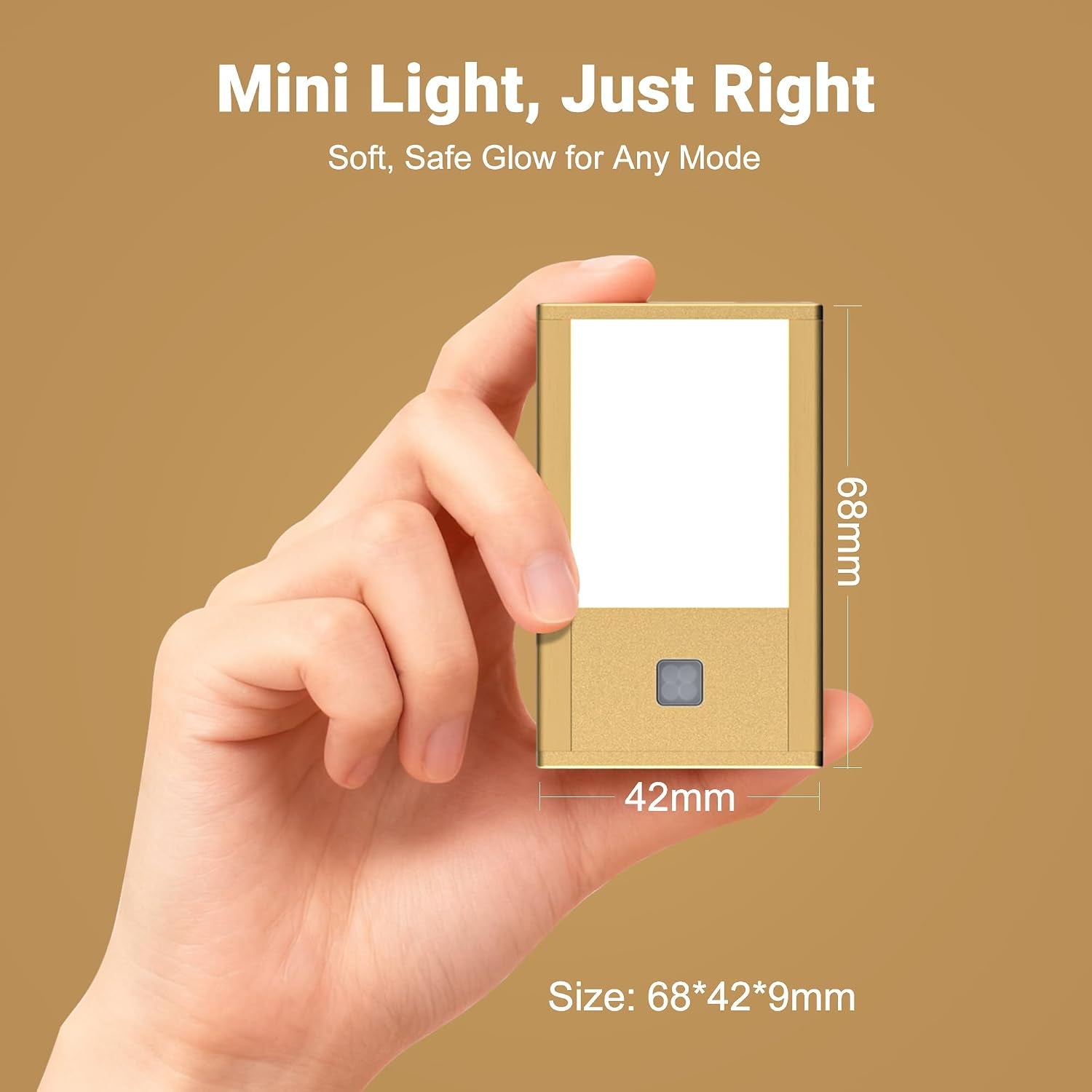 Rechargeable Motion Sensor Night Light, 4-Pack Gold, 3000K | Brushed Aluminum Alloy, Ultra-Thin LED, Magnetic Mount, Ideal for Safe Night Walking on Stairs, Hallways & Bedrooms