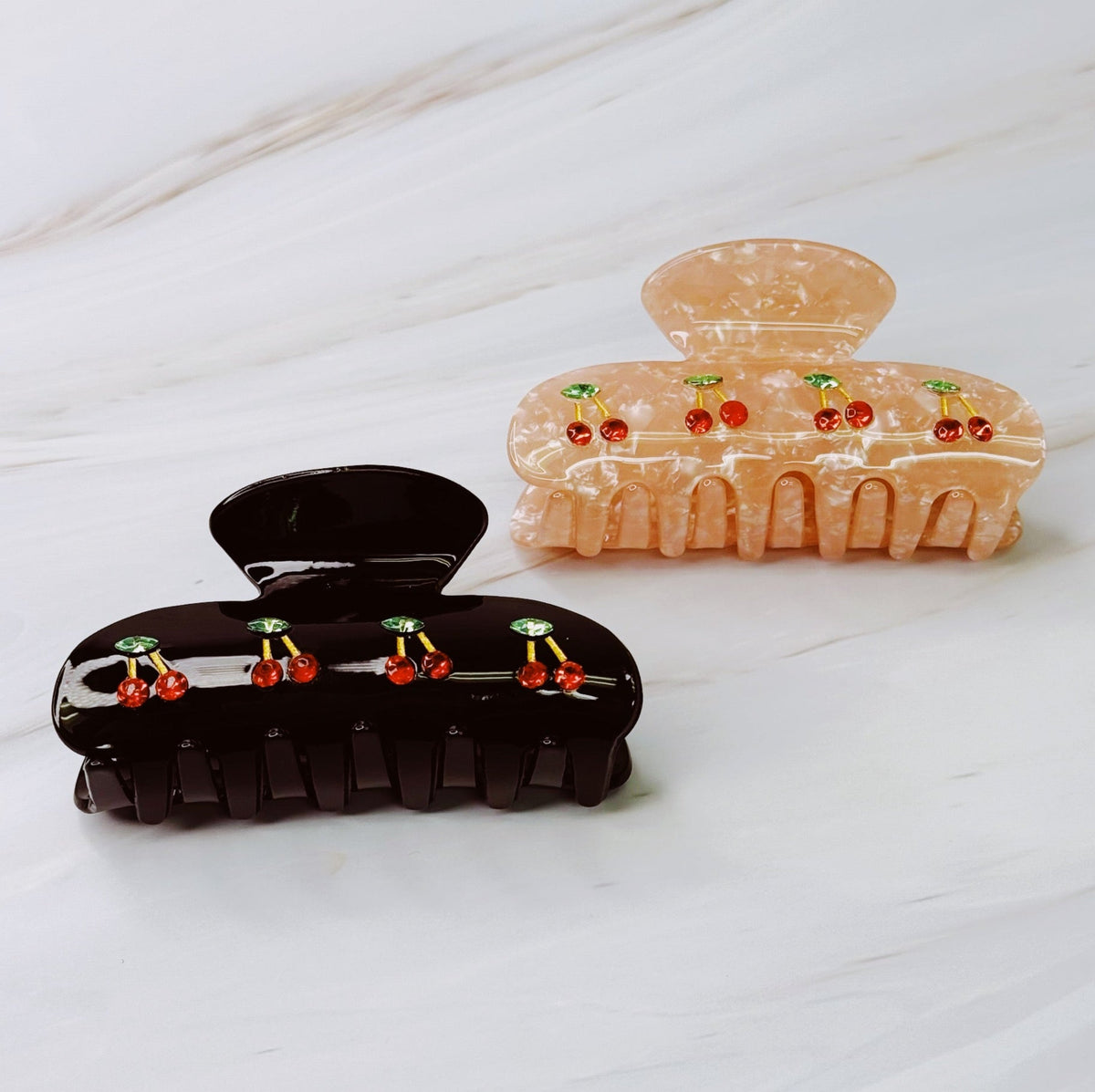Cherries Lined up Hair Claw Set of 2