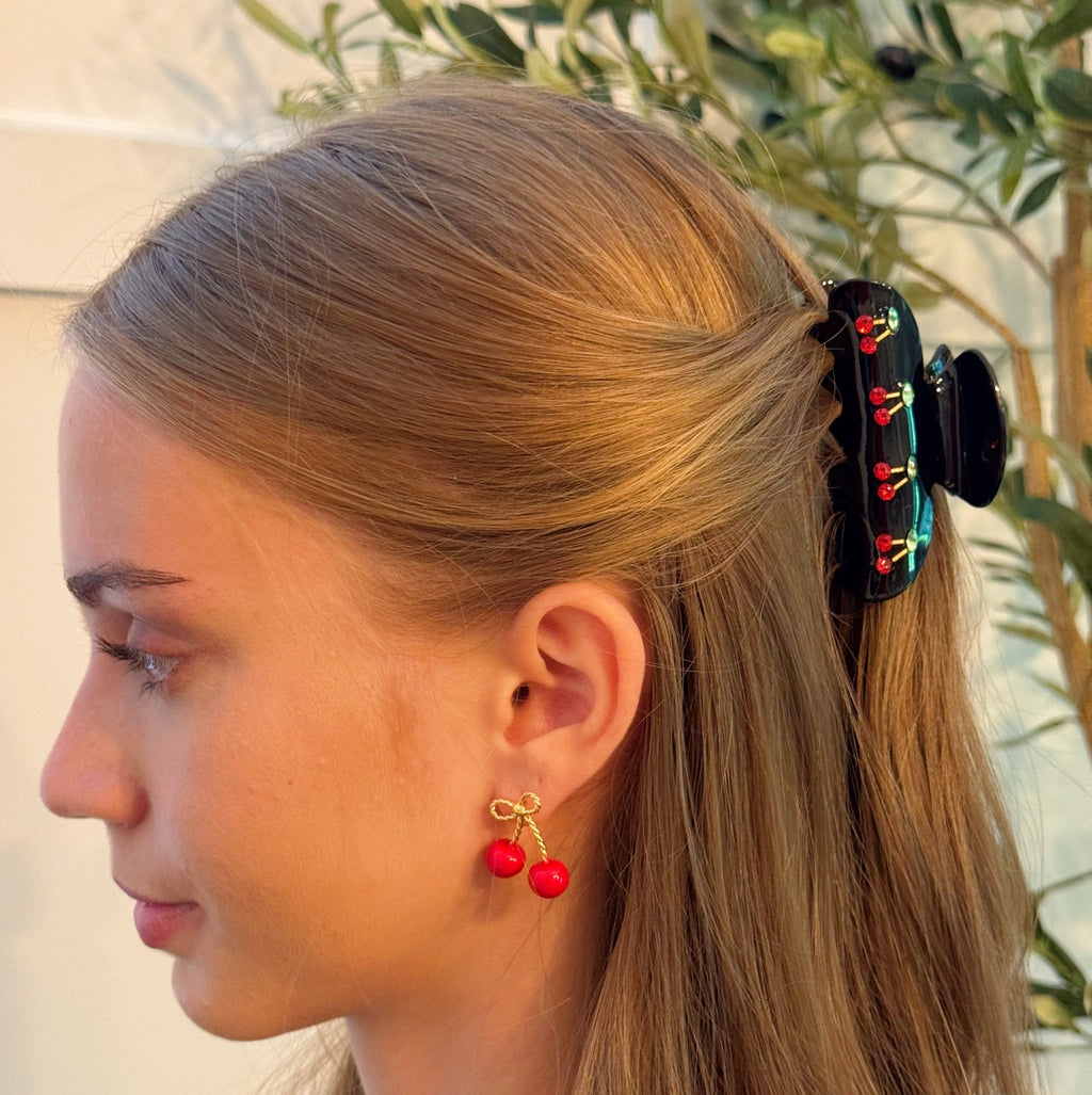 Cherries Lined up Hair Claw Set of 2