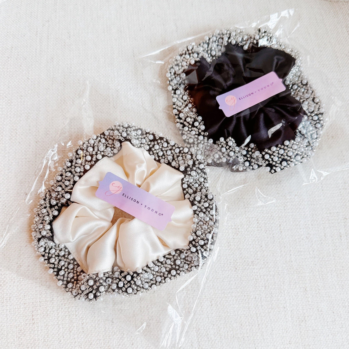 Pearls and Beads Satin Hair Scrunch